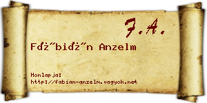Fábián Anzelm névjegykártya