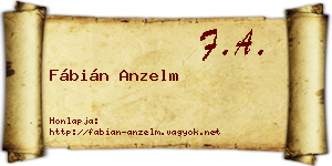 Fábián Anzelm névjegykártya