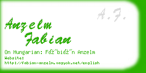 anzelm fabian business card